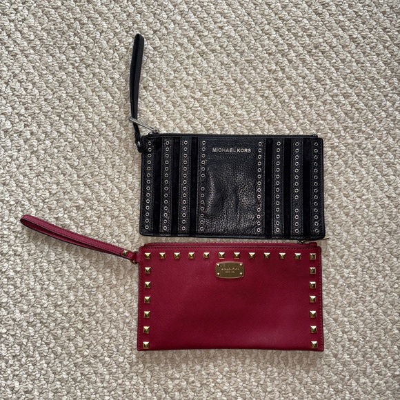 Michael Kors Handbags - MICHAEL KORS Black and Red Wristlet Set
